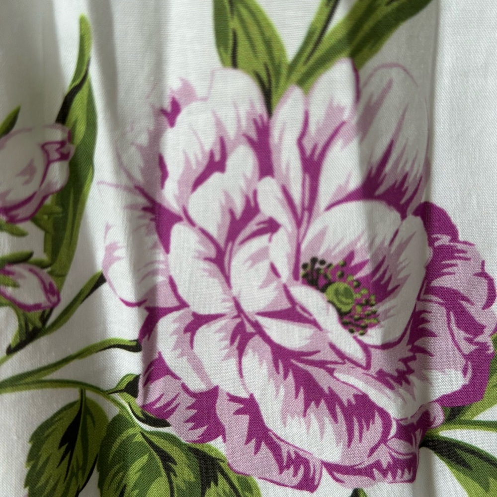NWOT White Beach Dress with bright florals SZ Large/ Button down/ Vacation - Picture 9 of 12